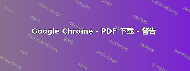 Google Chrome - PDF 下载 - 警告