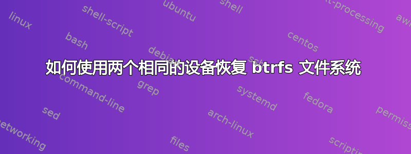 如何使用两个相同的设备恢复 btrfs 文件系统