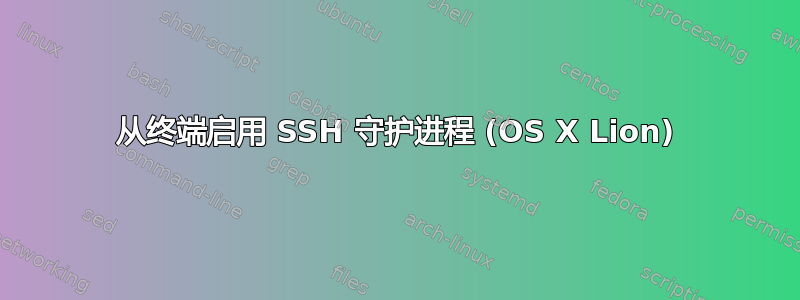 从终端启用 SSH 守护进程 (OS X Lion)