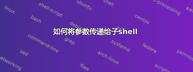 如何将参数传递给子shell