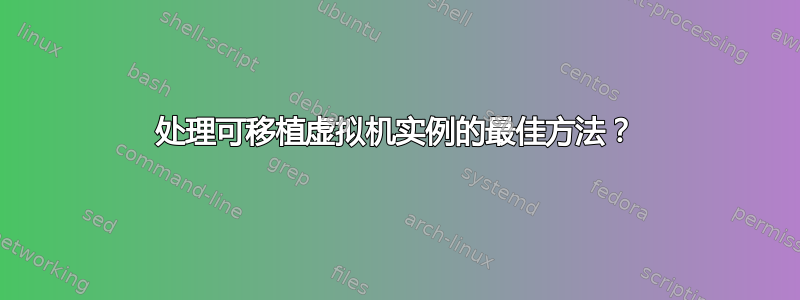 处理可移植虚拟机实例的最佳方法？