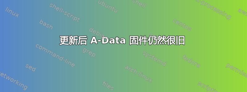 更新后 A-Data 固件仍然很旧