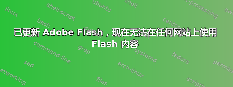 已更新 Adob​​e Flash，现在无法在任何网站上使用 Flash 内容