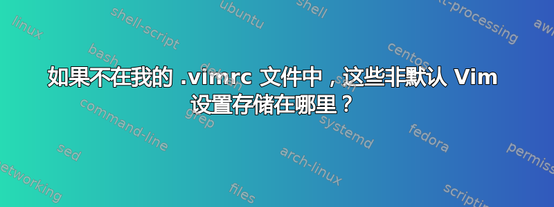 如果不在我的 .vimrc 文件中，这些非默认 Vim 设置存储在哪里？