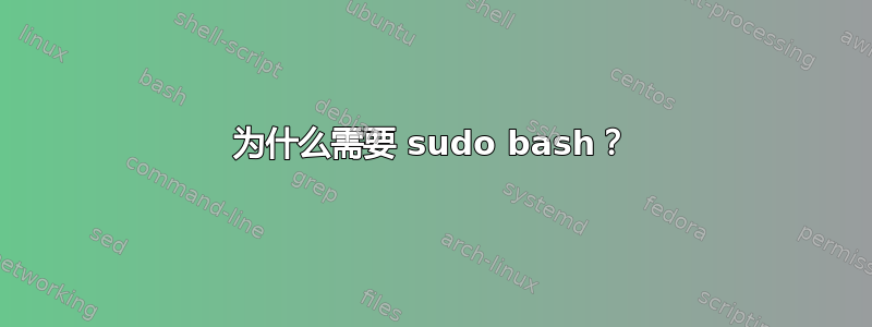 为什么需要 sudo bash？