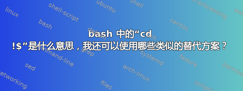 bash 中的“cd !$”是什么意思，我还可以使用哪些类似的替代方案？