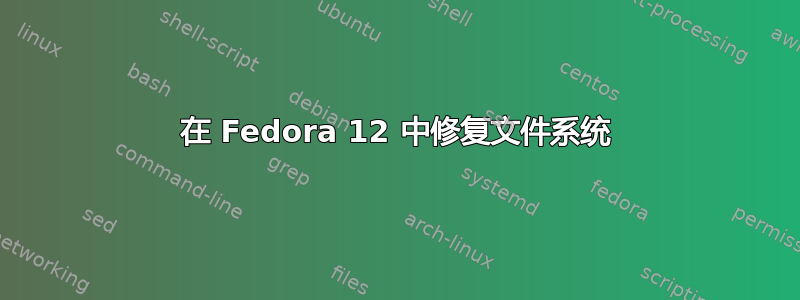 在 Fedora 12 中修复文件系统