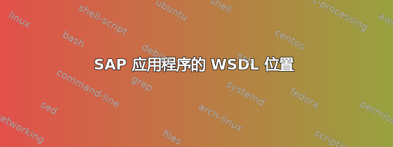 SAP 应用程序的 WSDL 位置