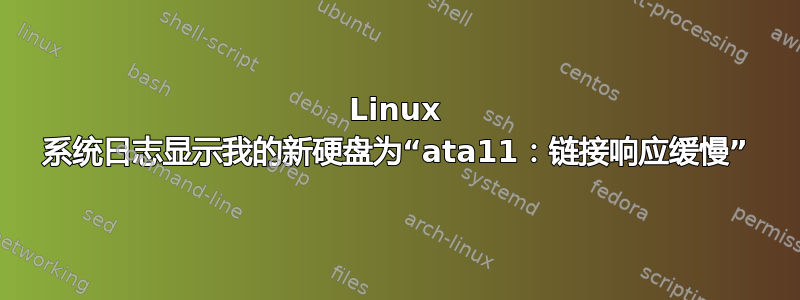 Linux 系统日志显示我的新硬盘为“ata11：链接响应缓慢”