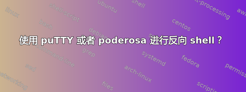 使用 puTTY 或者 poderosa 进行反向 shell？