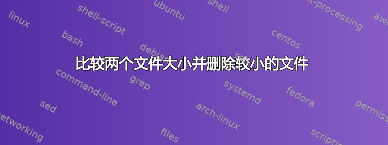 比较两个文件大小并删除较小的文件