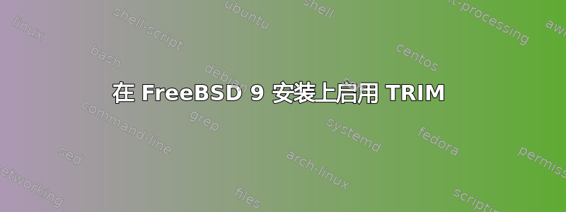 在 FreeBSD 9 安装上启用 TRIM