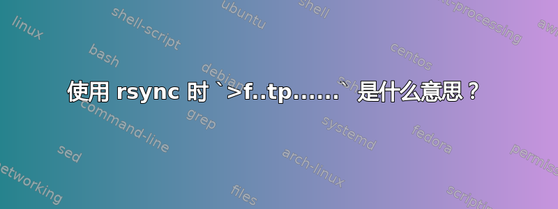 使用 rsync 时 `>f..tp......` 是什么意思？