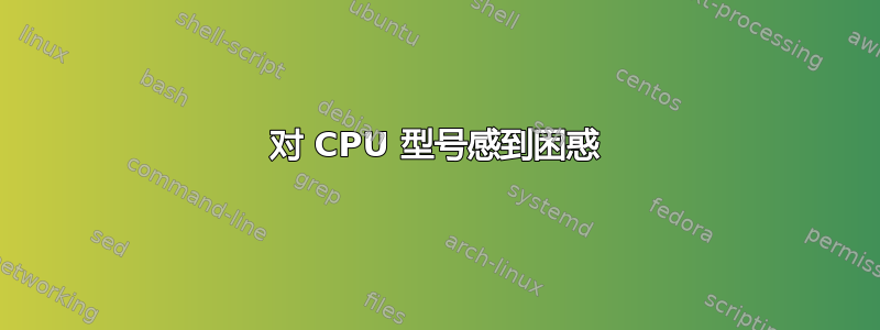 对 CPU 型号感到困惑