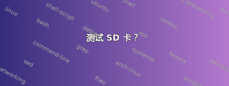 测试 SD 卡？