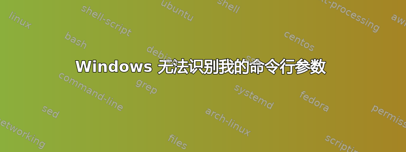 Windows 无法识别我的命令行参数