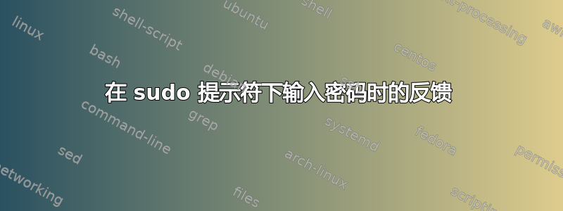 在 sudo 提示符下输入密码时的反馈