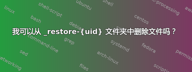 我可以从 _restore-{uid} 文件夹中删除文件吗？