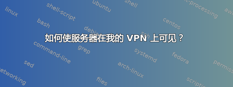 如何使服务器在我的 VPN 上可见？