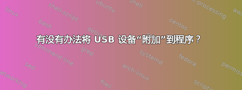 有没有办法将 USB 设备“附加”到程序？