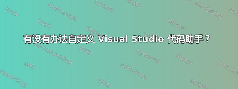 有没有办法自定义 Visual Studio 代码助手？