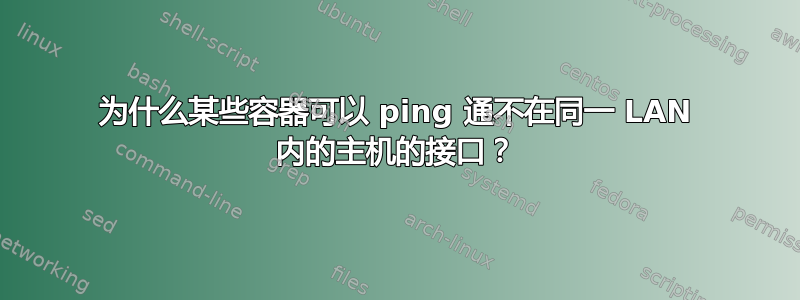 为什么某些容器可以 ping 通不在同一 LAN 内的主机的接口？