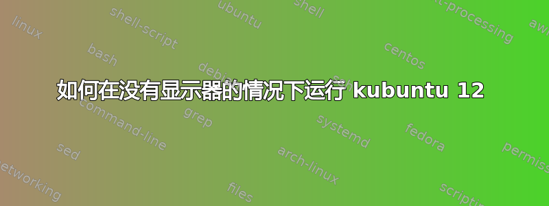 如何在没有显示器的情况下运行 kubuntu 12