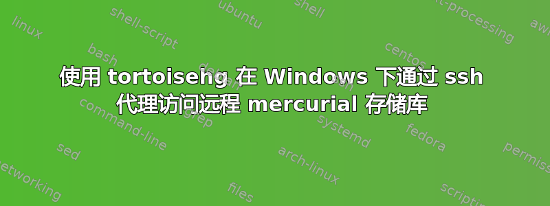 使用 tortoisehg 在 Windows 下通过 ssh 代理访问远程 mercurial 存储库