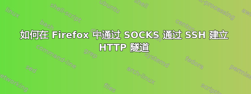 如何在 Firefox 中通过 SOCKS 通过 SSH 建立 HTTP 隧道