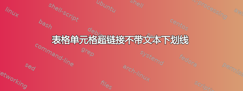 表格单元格超链接不带文本下划线