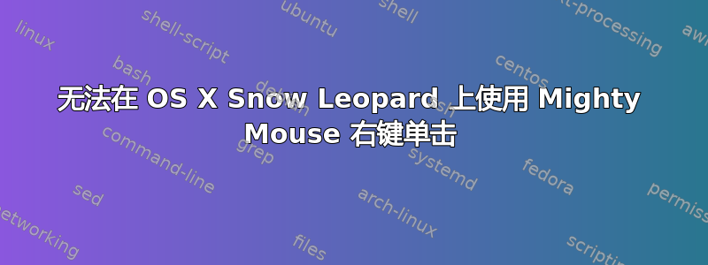 无法在 OS X Snow Leopard 上使用 Mighty Mouse 右键单击