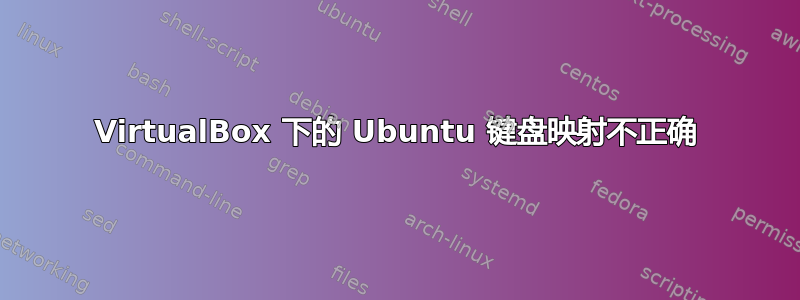 VirtualBox 下的 Ubuntu 键盘映射不正确