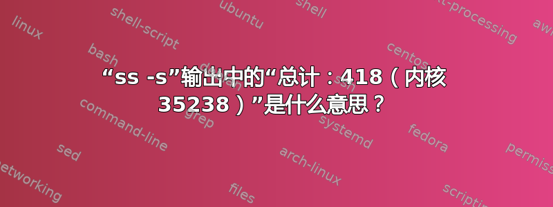 “ss -s”输出中的“总计：418（内核 35238）”是什么意思？