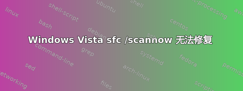 Windows Vista sfc /scannow 无法修复