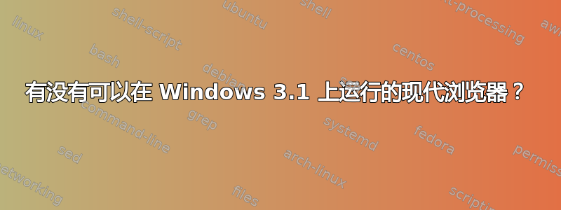 有没有可以在 Windows 3.1 上运行的现代浏览器？