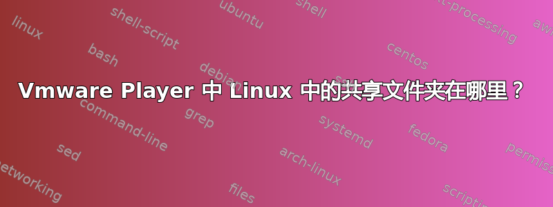 Vmware Player 中 Linux 中的共享文件夹在哪里？