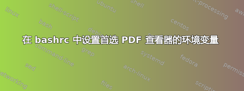 在 bashrc 中设置首选 PDF 查看器的环境变量