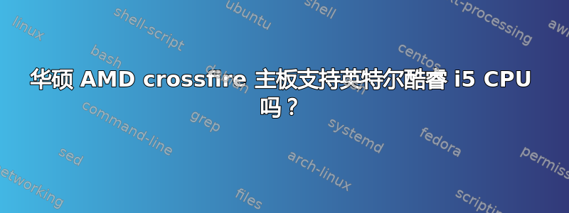 华硕 AMD crossfire 主板支持英特尔酷睿 i5 CPU 吗？