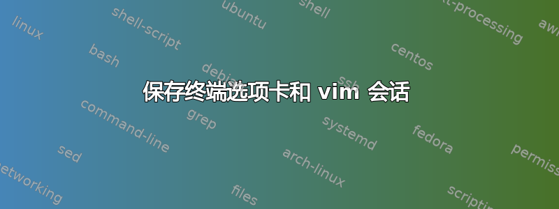 保存终端选项卡和 vim 会话