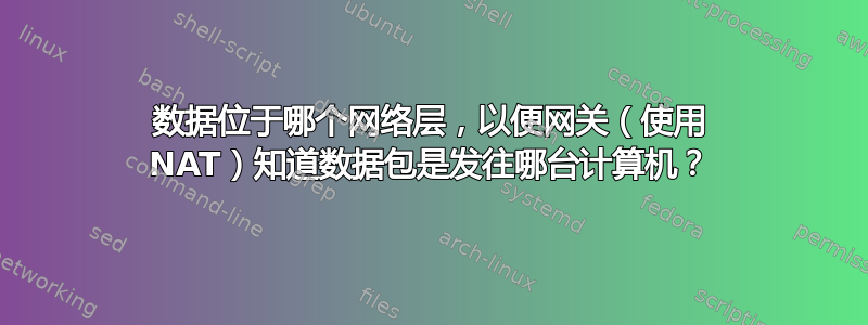 数据位于哪个网络层，以便网关（使用 NAT）知道数据包是发往哪台计算机？