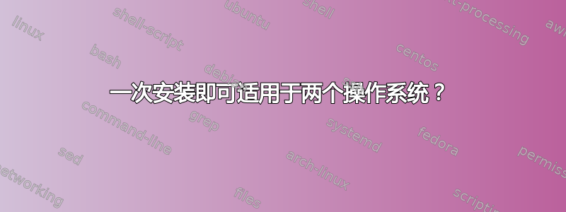 一次安装即可适用于两个操作系统？