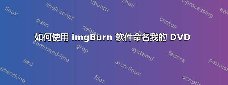 如何使用 imgBurn 软件命名我的 DVD