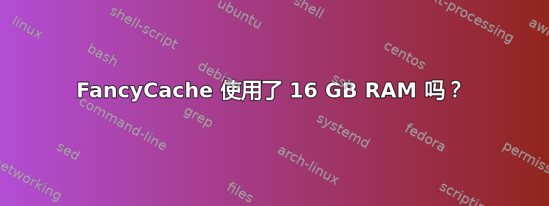 FancyCache 使用了 16 GB RAM 吗？