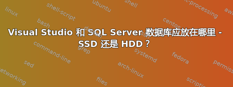 Visual Studio 和 SQL Server 数据库应放在哪里 - SSD 还是 HDD？