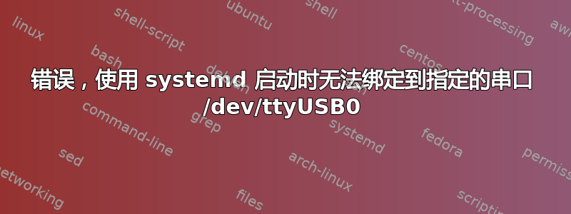 错误，使用 systemd 启动时无法绑定到指定的串口 /dev/ttyUSB0