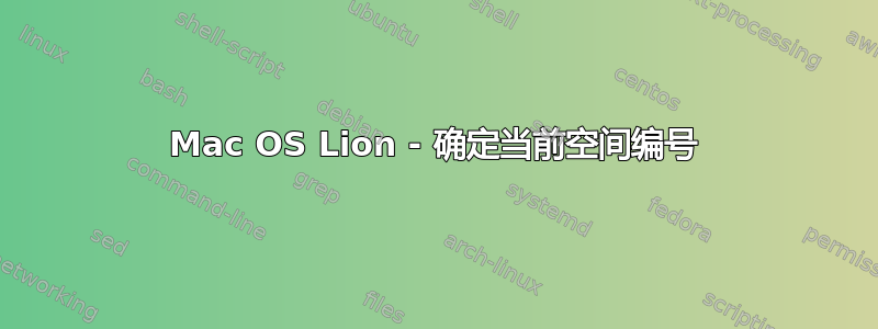 Mac OS Lion - 确定当前空间编号