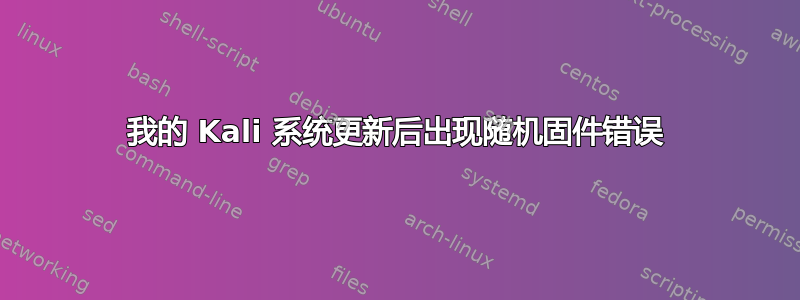 我的 Kali 系统更新后出现随机固件错误