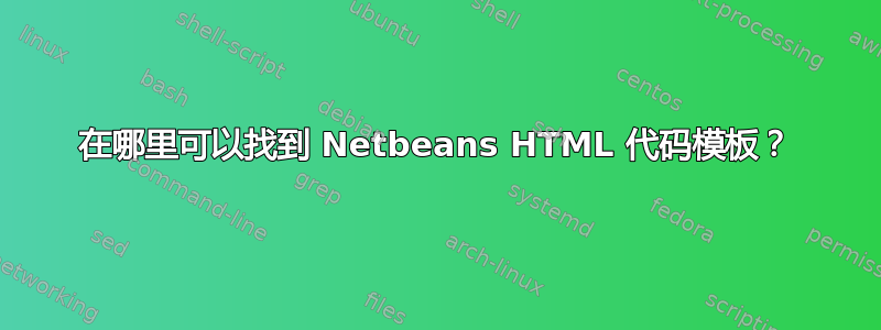 在哪里可以找到 Netbeans HTML 代码模板？