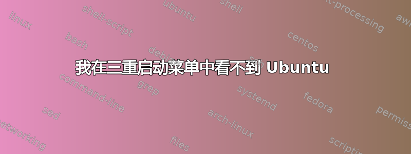 我在三重启动菜单中看不到 Ubuntu