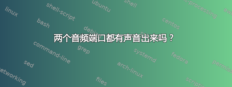 两个音频端口都有声音出来吗？